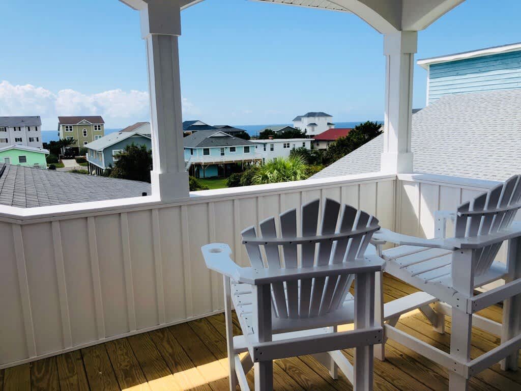 Enjoy a morning cup of coffee or watch a sunset from the covered deck of the 2nd floor Loggia.