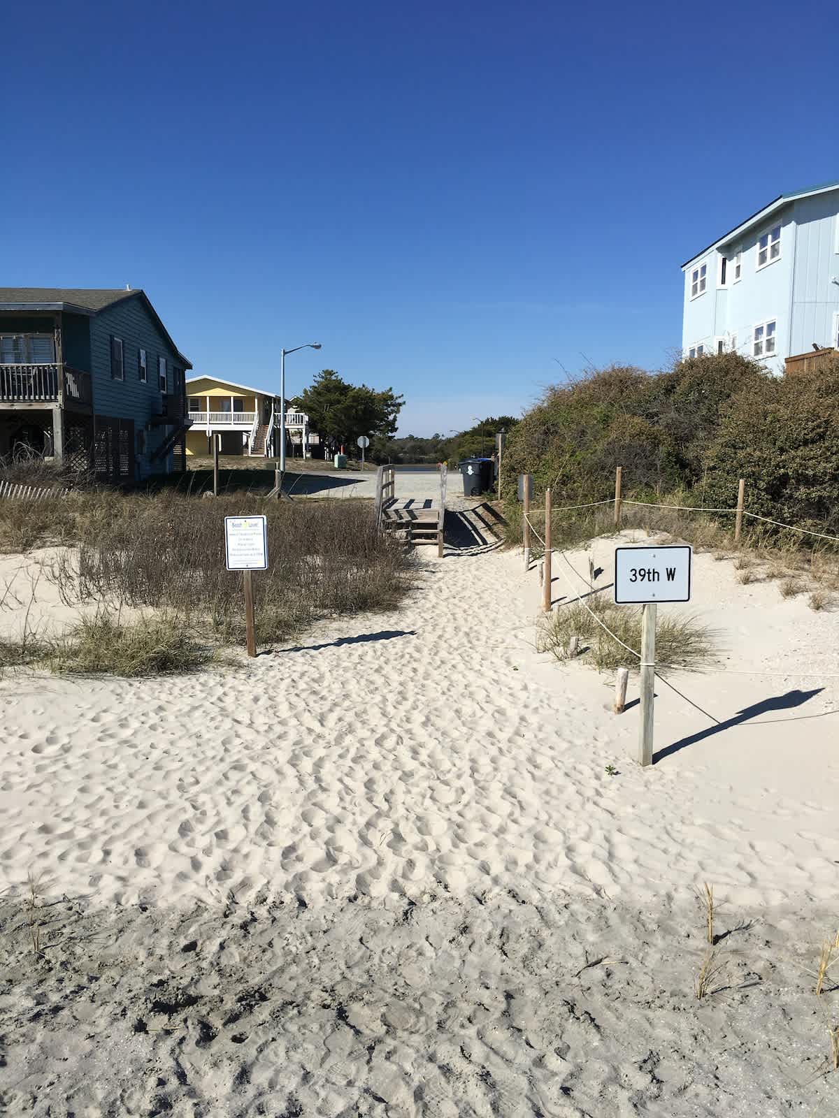 View from the beach to the sound access.