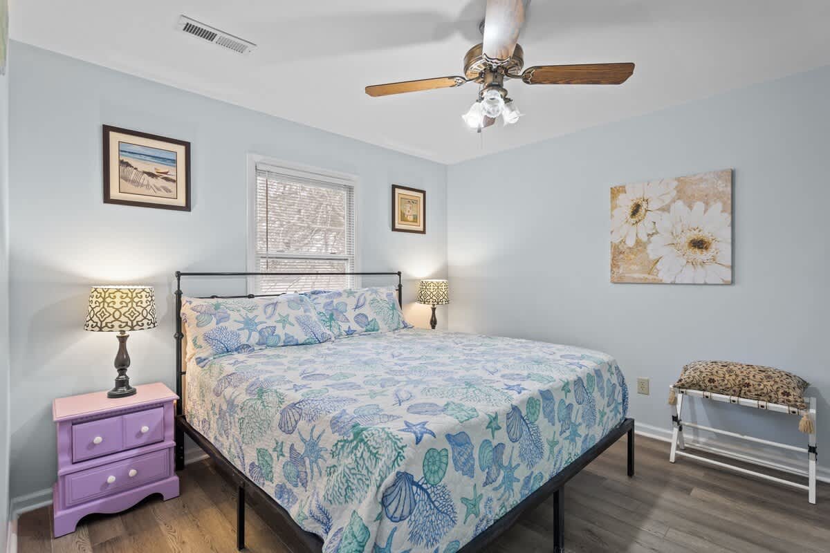 The second guest room also features a king sized bed.