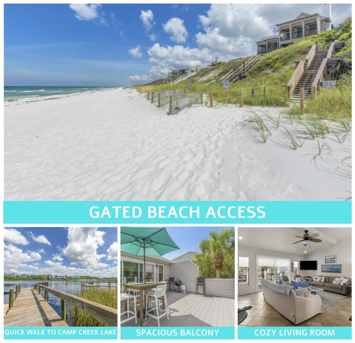 Steps to Gated Beach Access, Heart of 30A