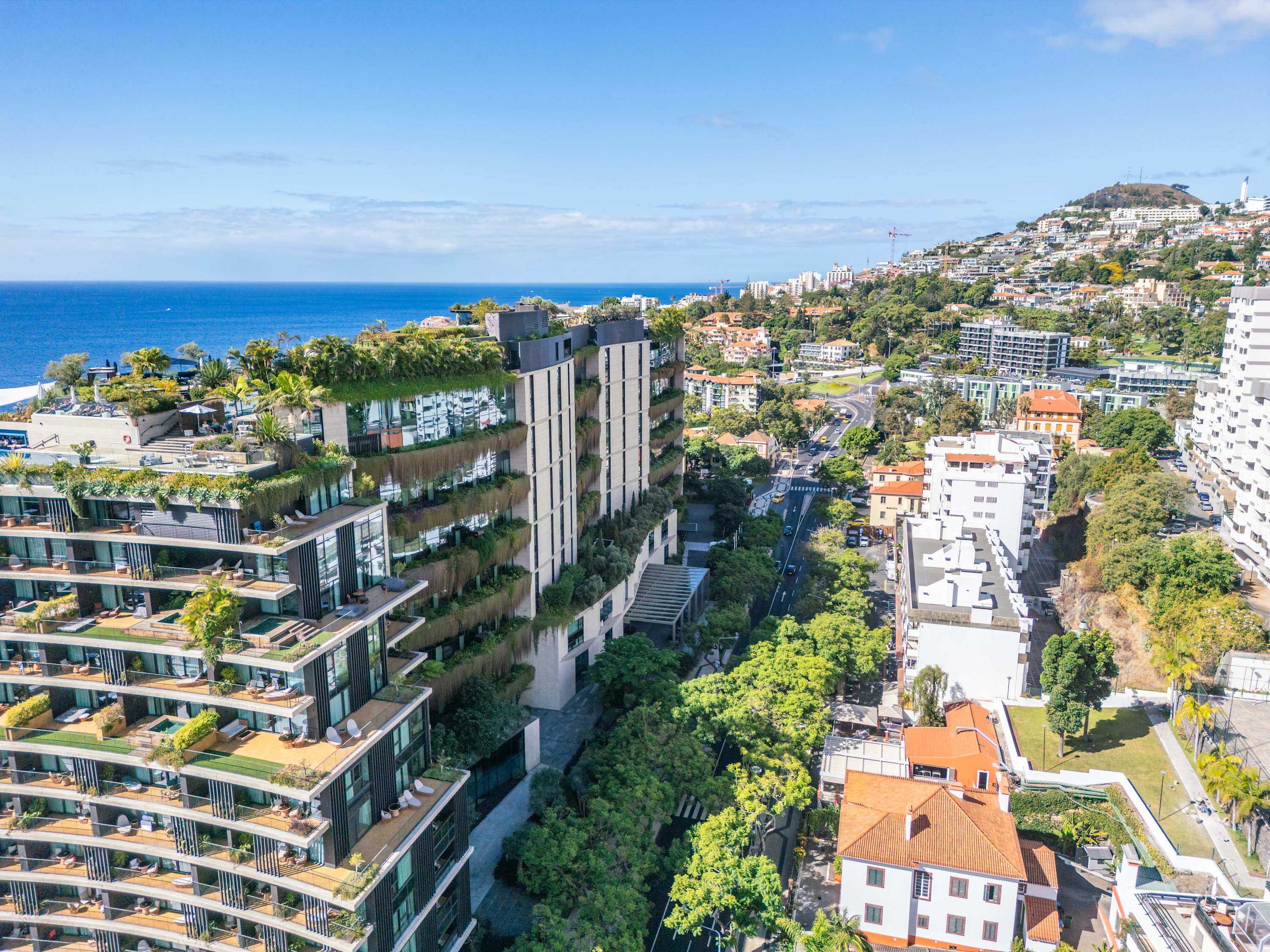 Funchal coastline and Atlantic seen from Avenida do Infante