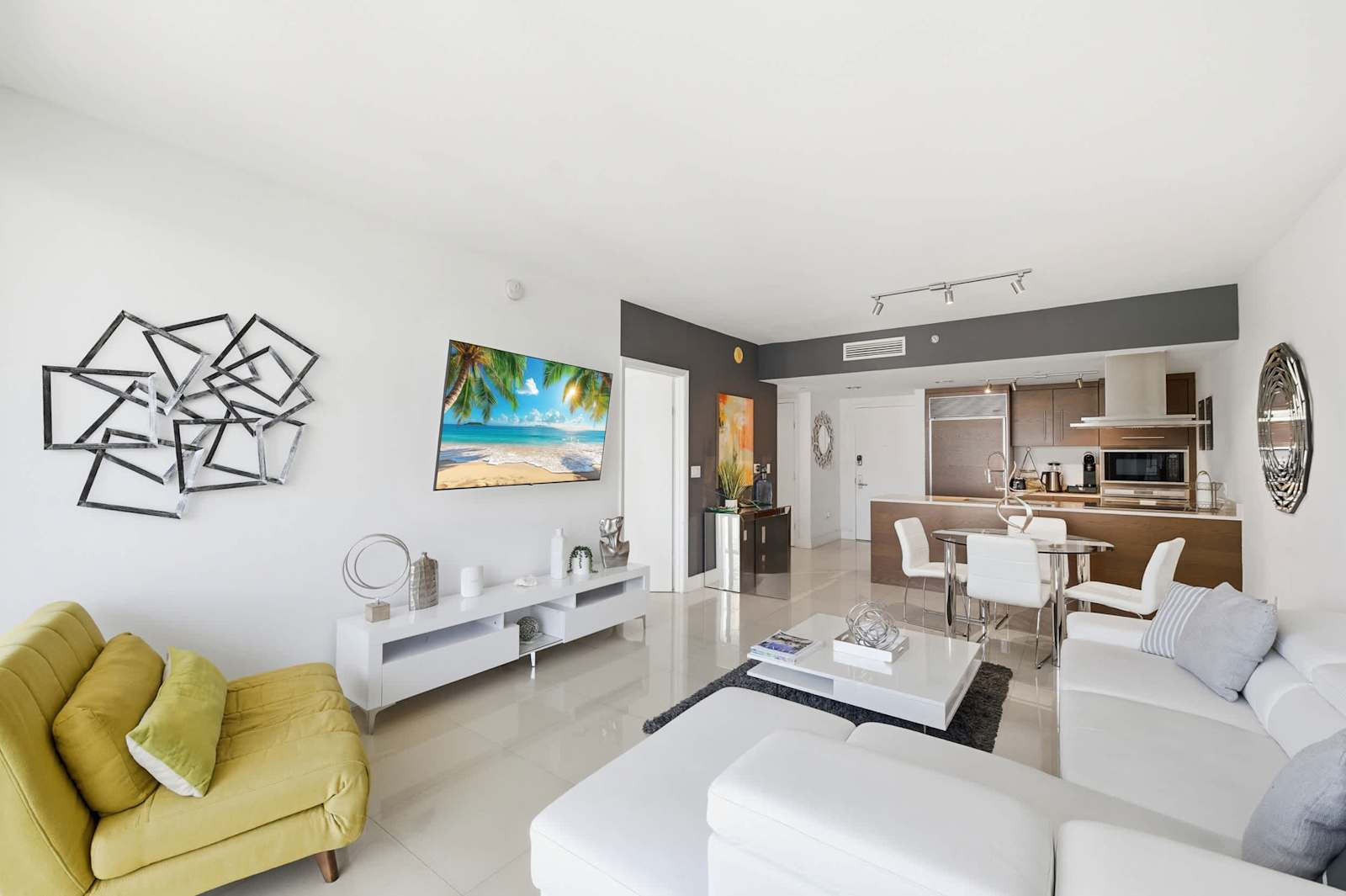 Luxury Brickell Condo with Balcony and City Views living space