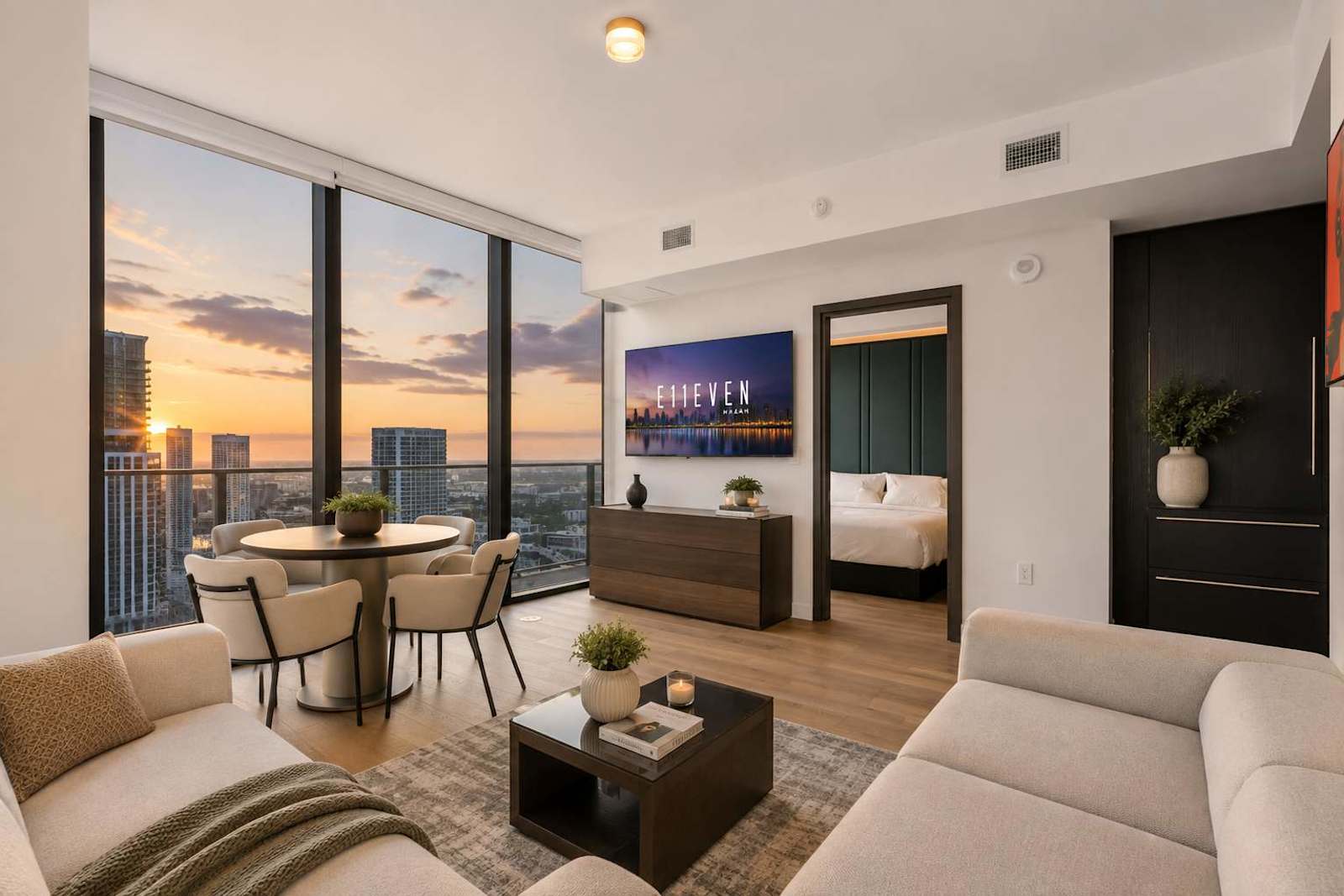 Brand New E11even Residences Suite with Ocean View living space