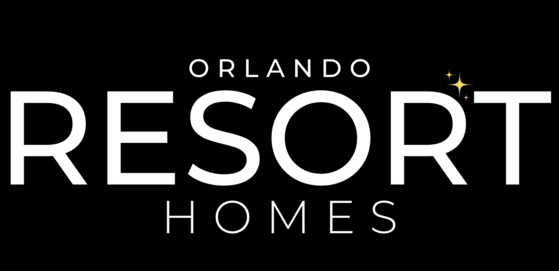 Logo for Orlando Resort Homes. White text on black background.
