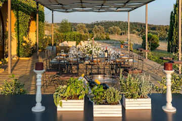 Outdoor table and chairs on a terrace