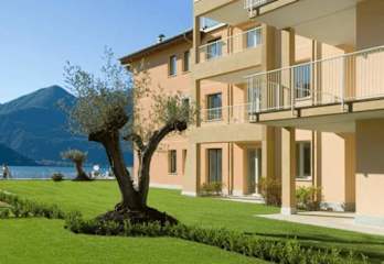 Balcony overlooking a lake
