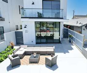 Outdoor patio with patio furniture. Great place to relax and spend the morning drinking your coffee.