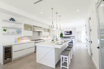 Custom Kitchen with elegant lighting and details.