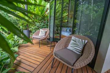 Patio caribeño | Villa de lujo en la selva con piscina