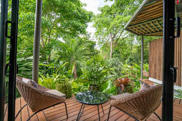 Patio caribeño | Villa de lujo en la selva con piscina