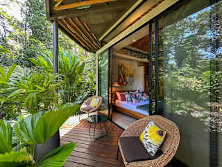 Patio caribeño | Villa de lujo en la selva con piscina