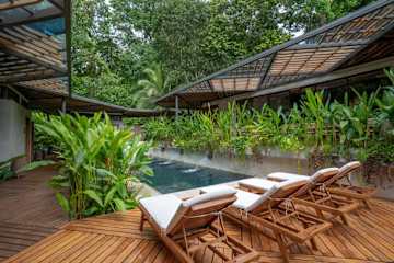 Patio caribeño | Villa de lujo en la selva con piscina