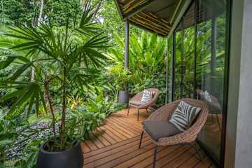 Patio caribeño | Villa de lujo en la selva con piscina