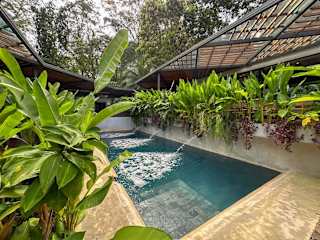 Patio caribeño | Villa de lujo en la selva con piscina