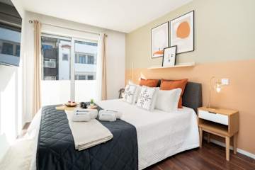 Restful Minimalist Flat | Balcony by HostWise photo 5