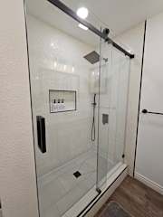 Bathroom with glass shower