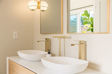 Well-kept sink and vanity area