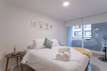 Santiago: 1BR Apartment with Balcony and Views