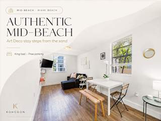 1924 Art Deco apartment in Mid-Beach: king bed, free parking, 1 minute to the sand — Miami Beach stay