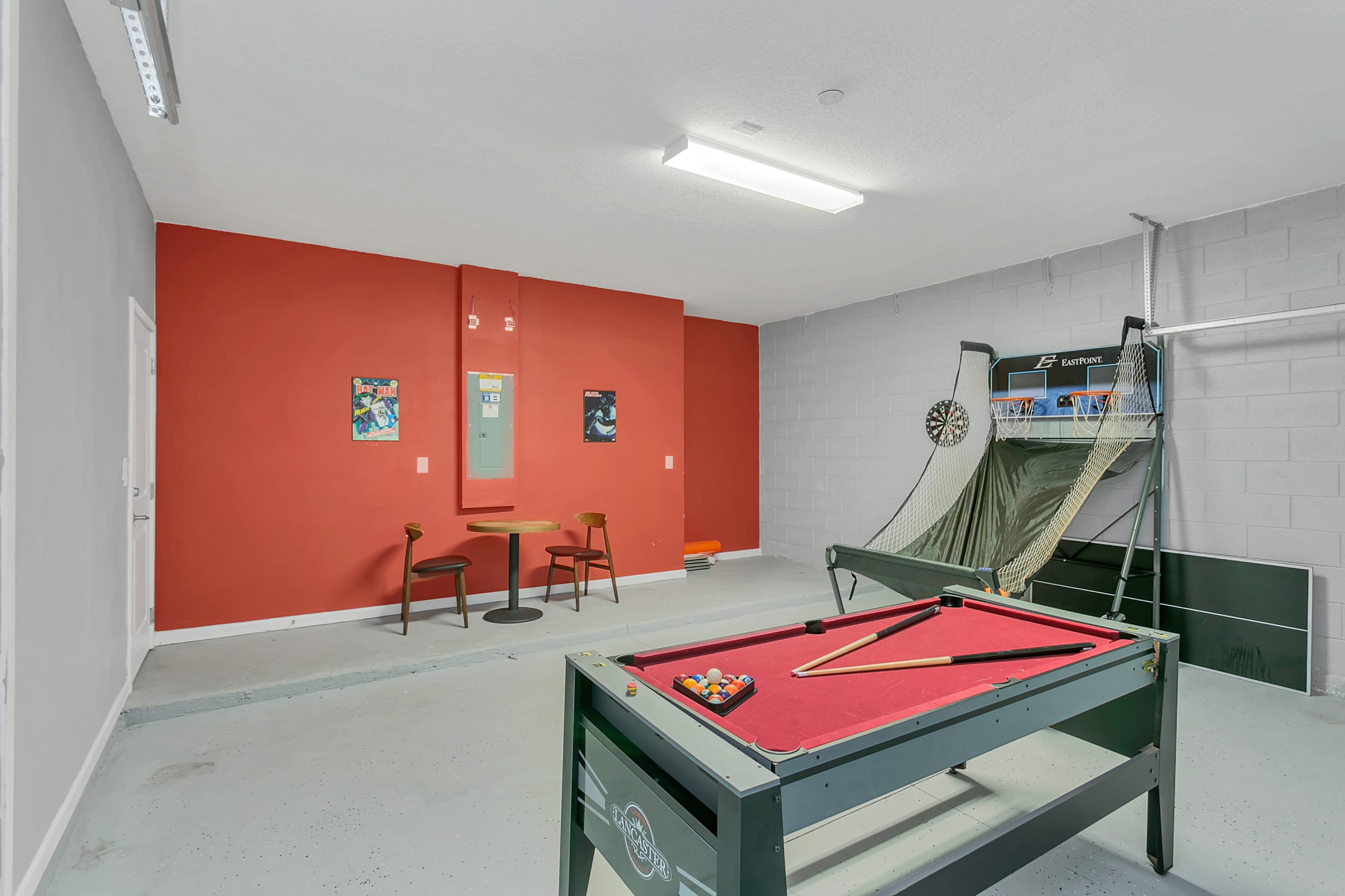 Garage-turned-games-room