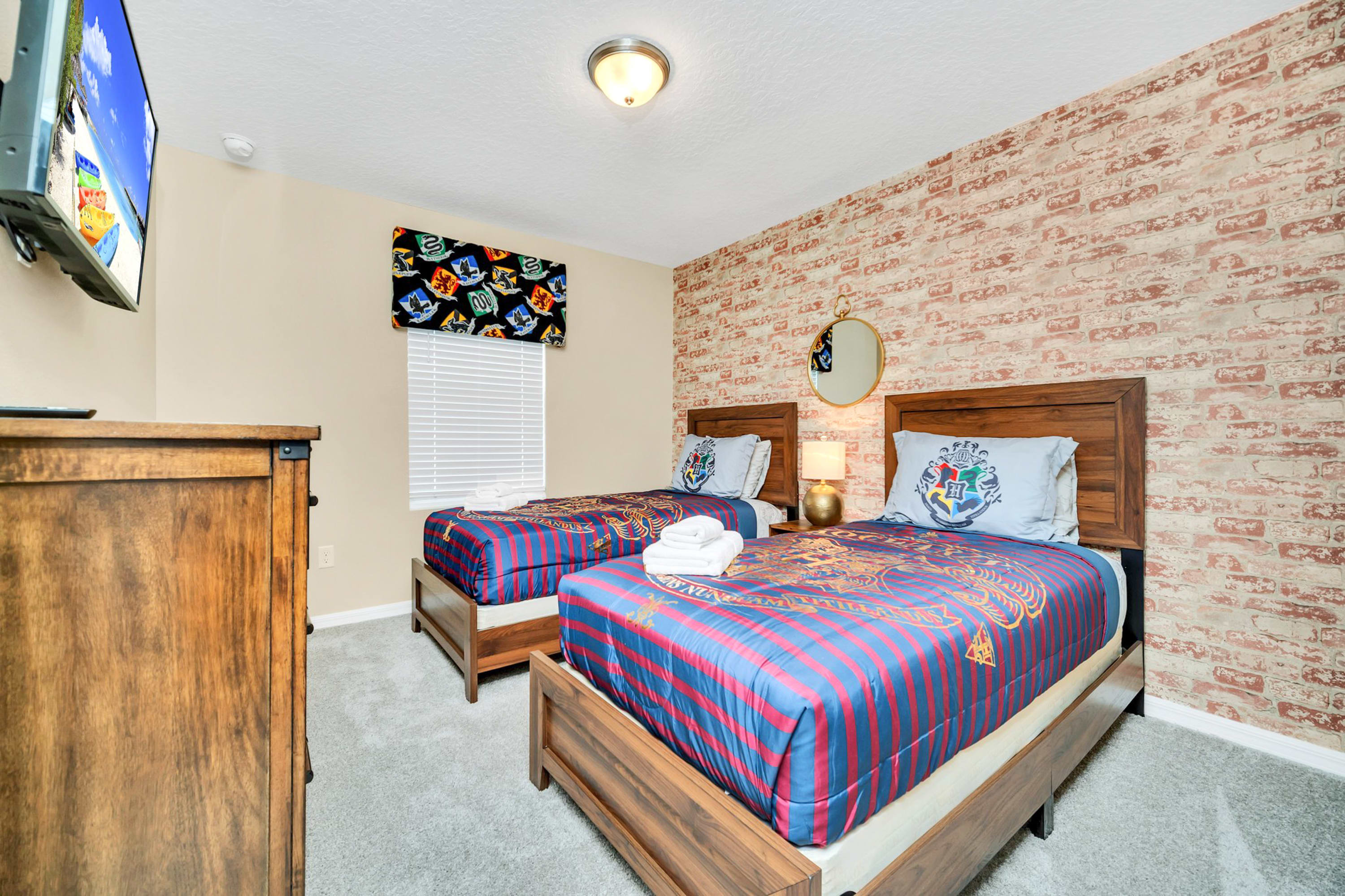 Magical Harry Potter-Themed Room With Twin Beds And Fun Decor