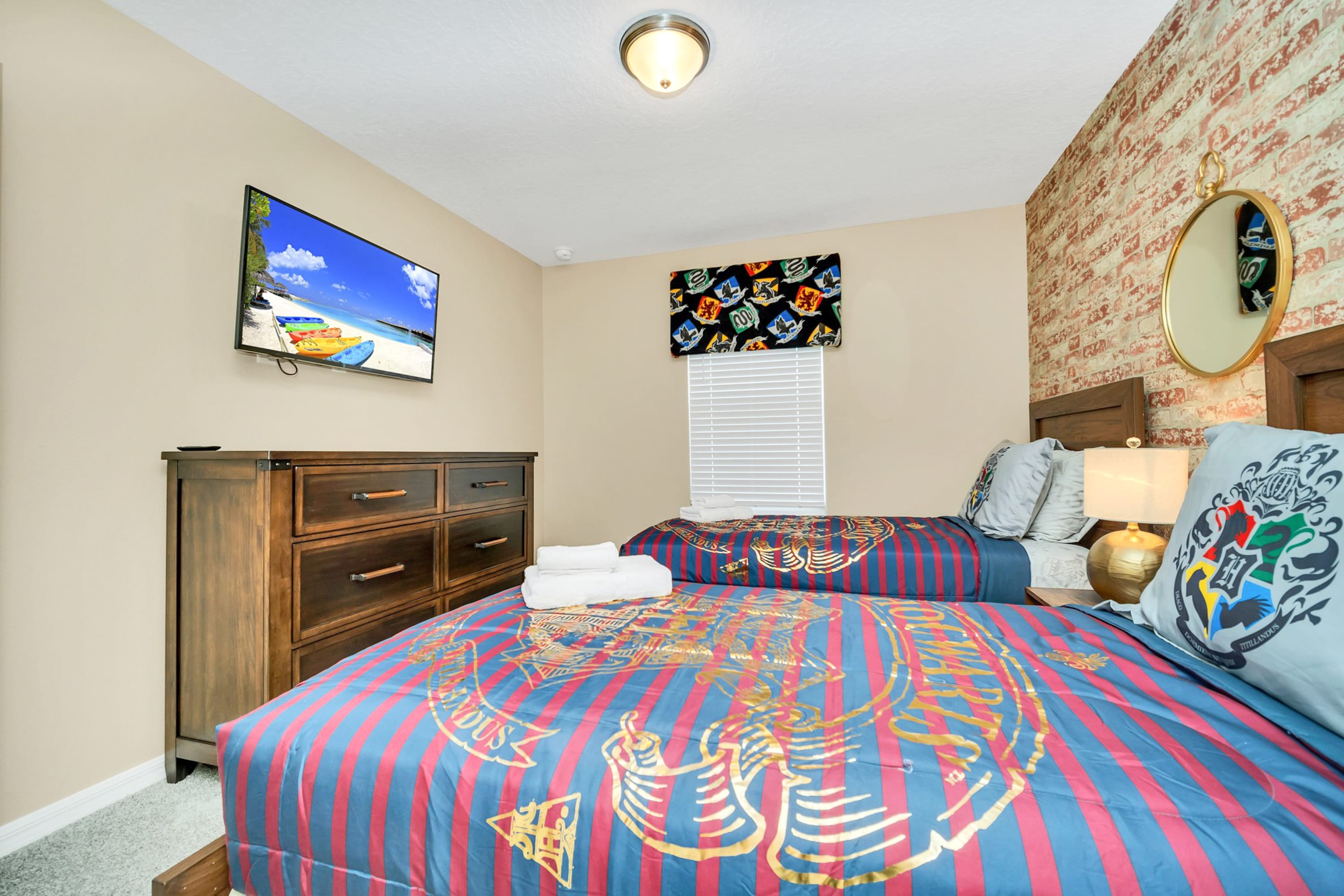 Charming Bedroom With Harry Potter Decor And Smart TV