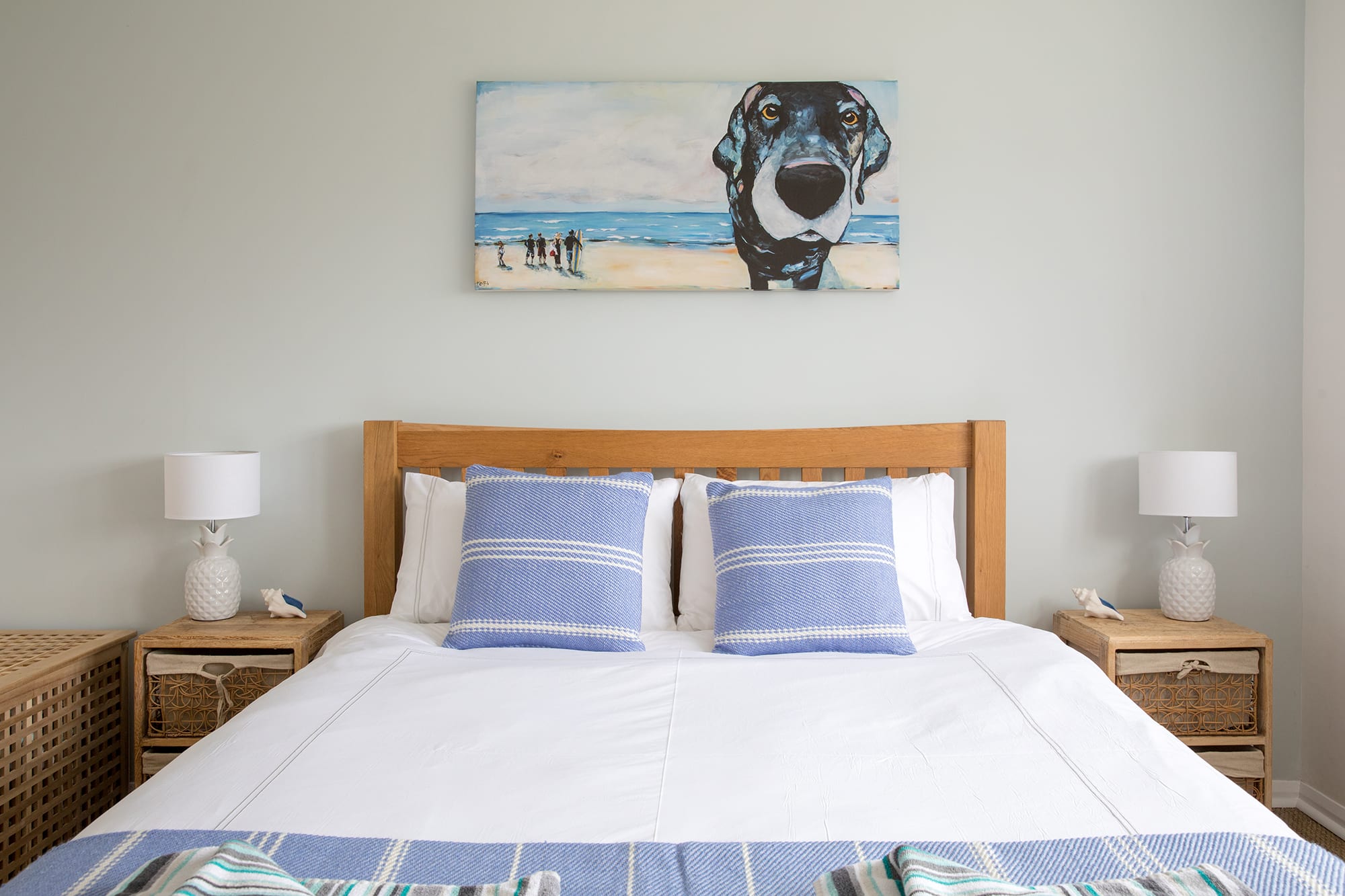 The artwork matches the colour pallet of the entire house.