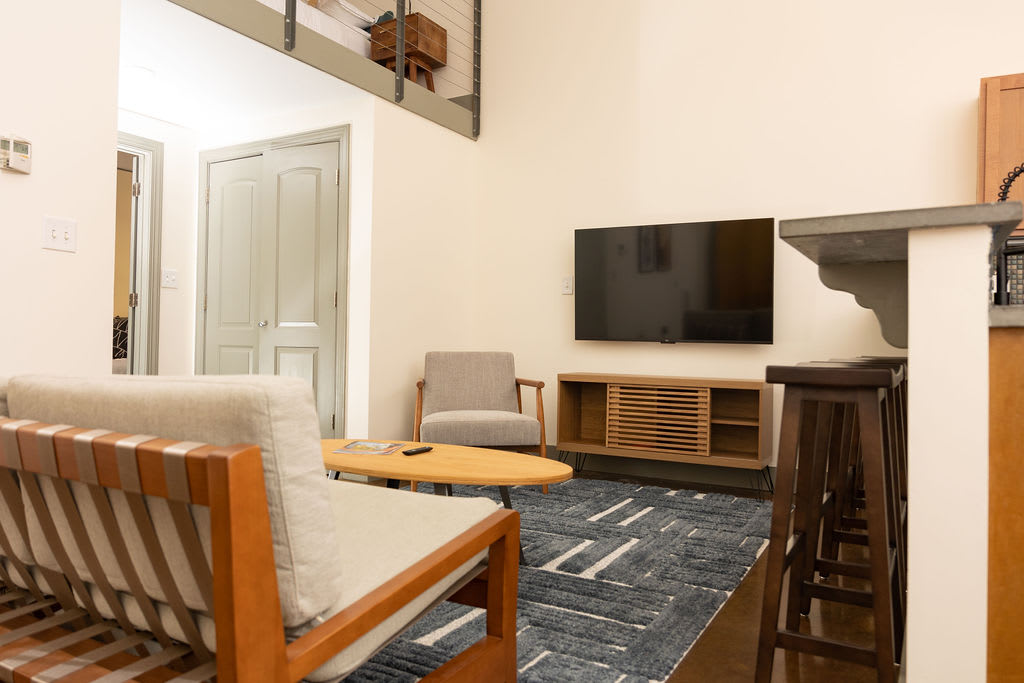 Historic 1 BR apt with exposed brick loft downtown