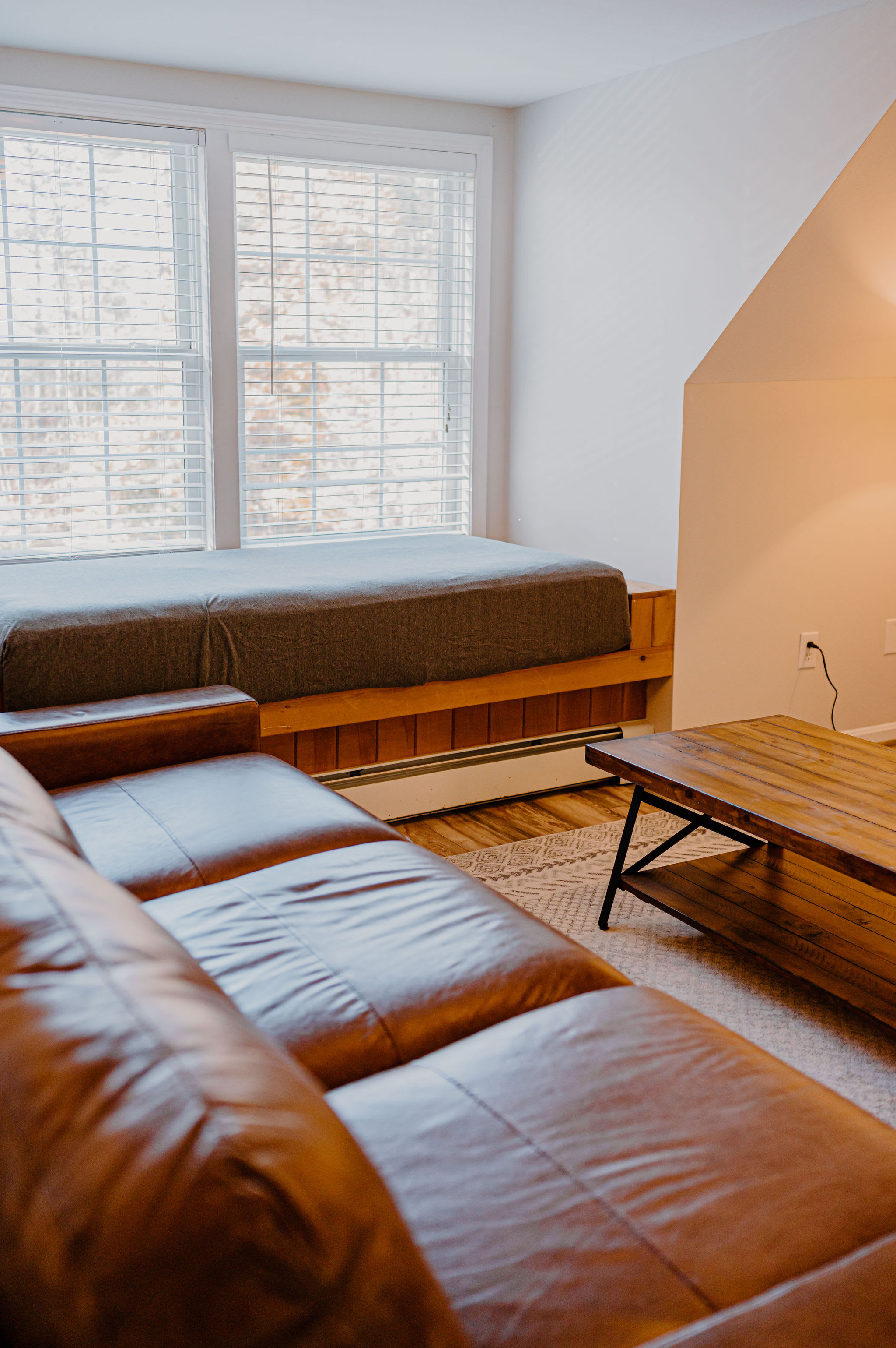 Twin bed in common area