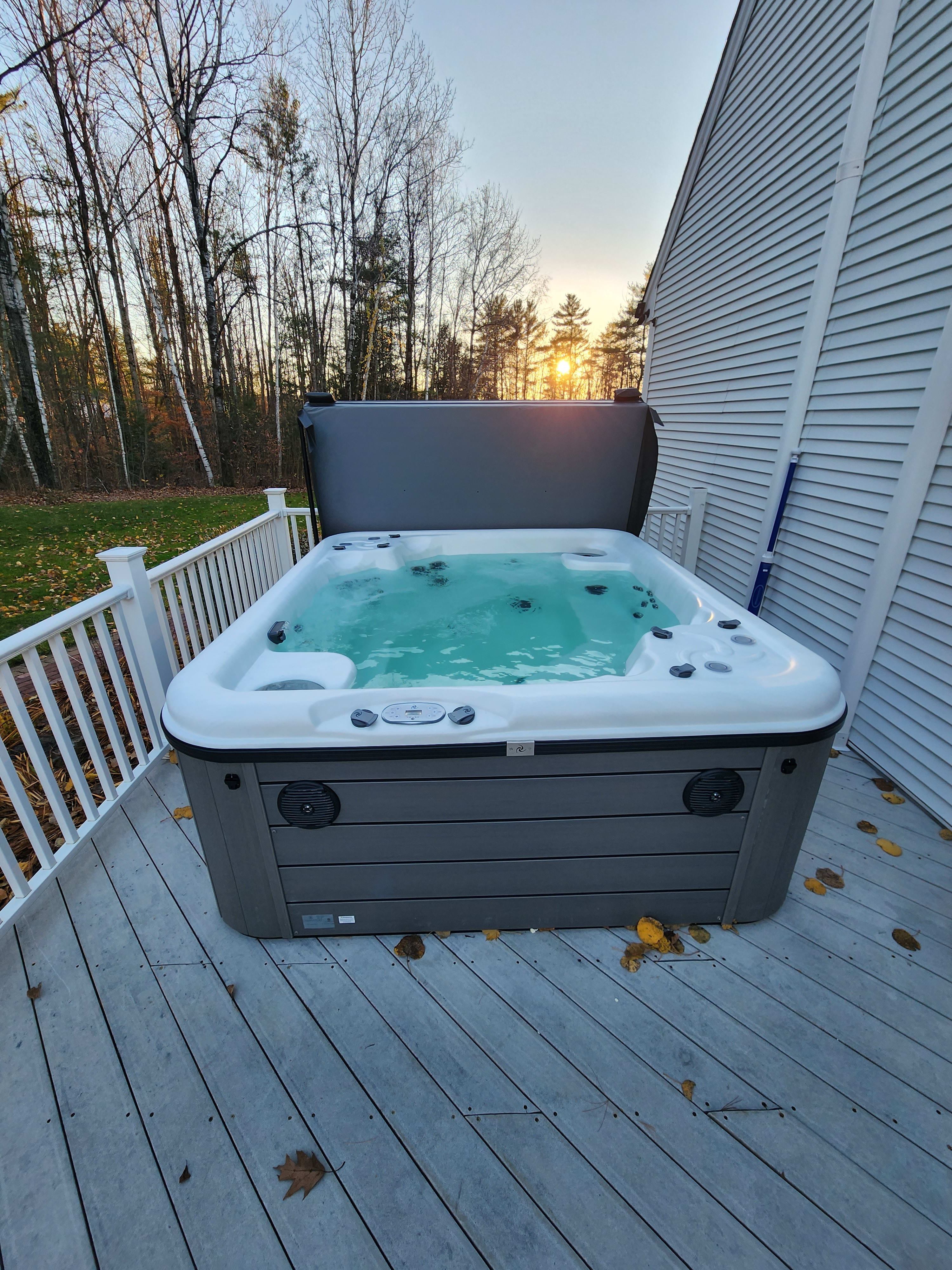 Relax in the 6 seater hot tub. We keep it well maintained and ready for your stay.