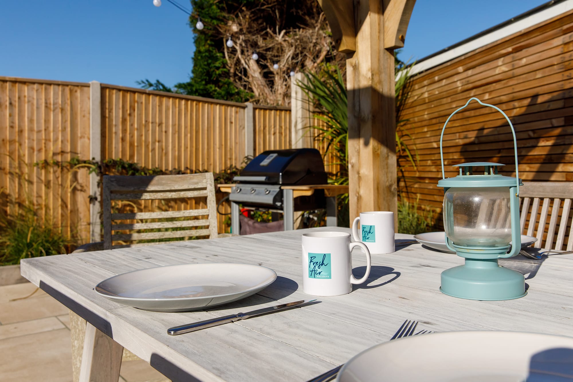 Dine alfresco for breakfast, lunch or dinner.