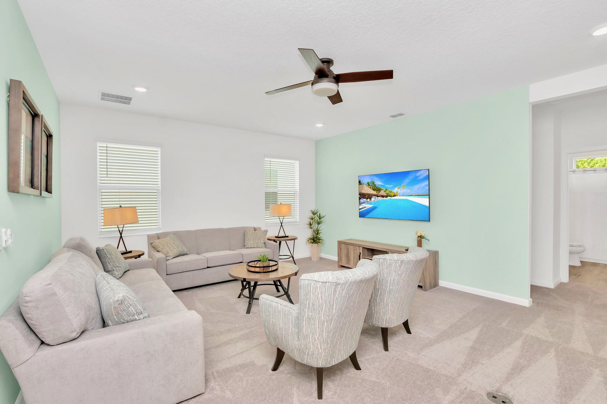 Upstairs Lounge has a Smart TV