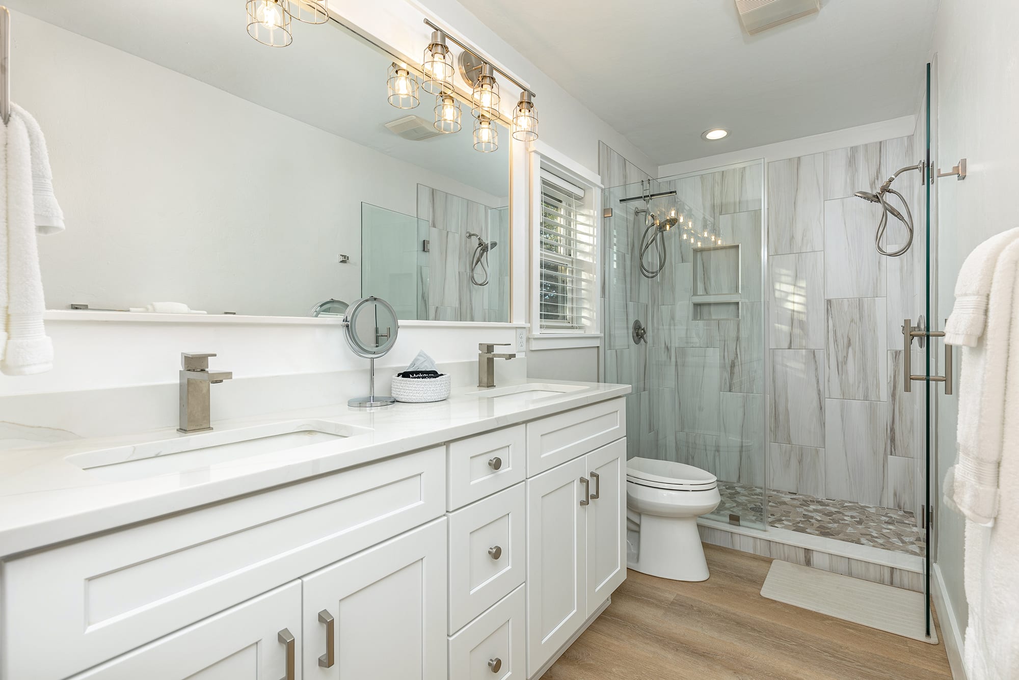 Master bathroom with double vanity