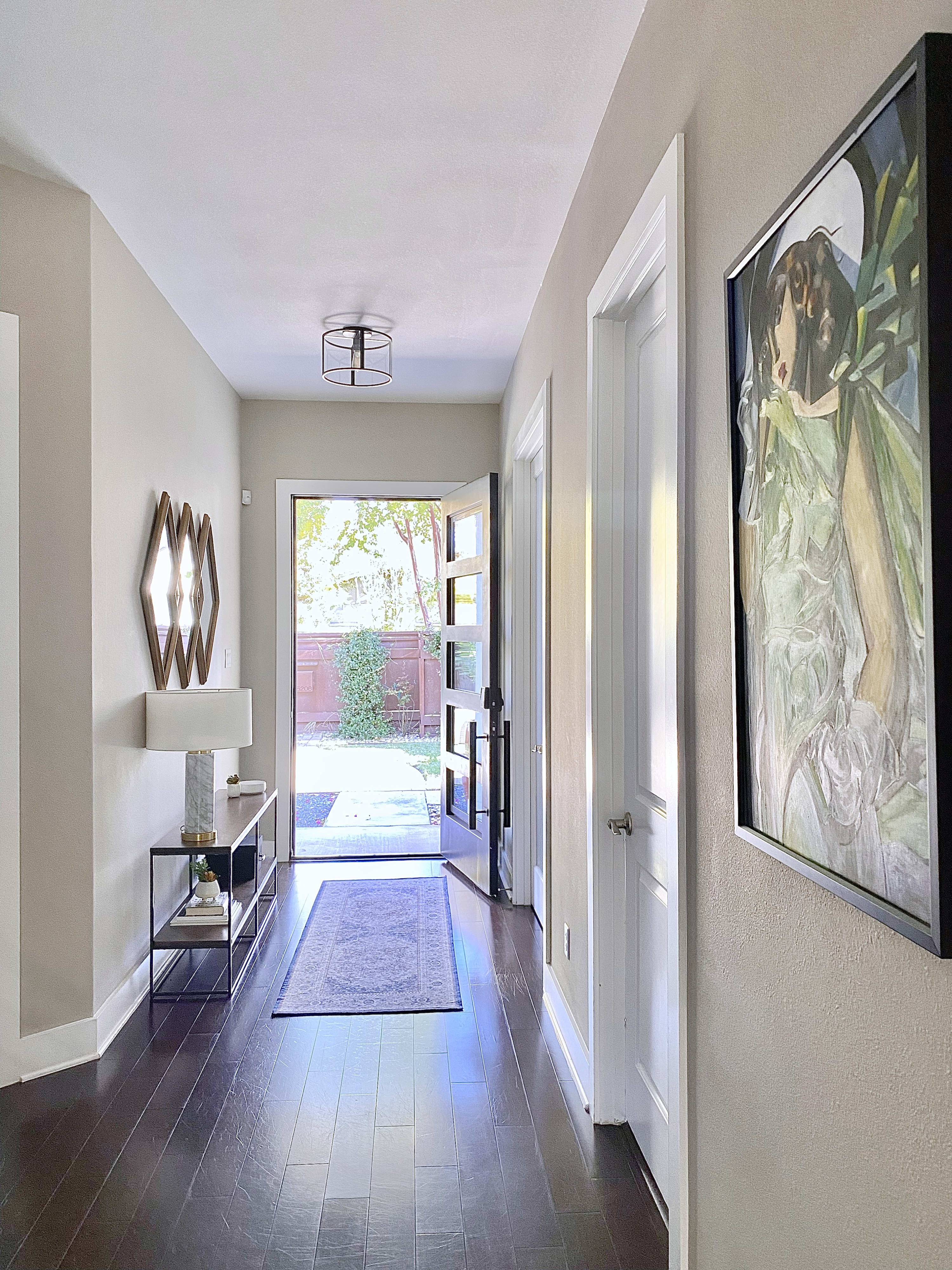 Entry Hall looking out to front door