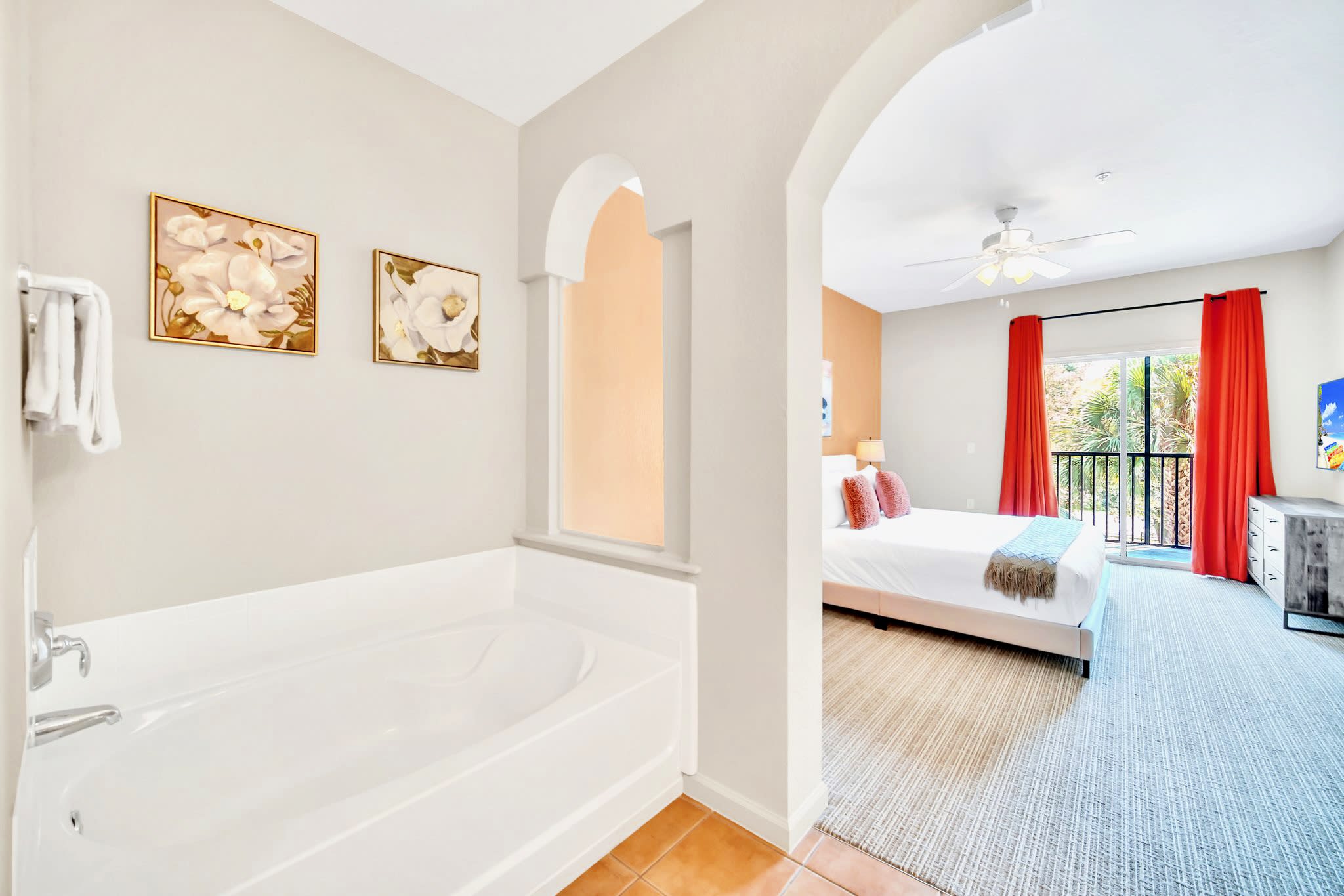 King Bedroom has Spa-like Soaker Bathtub