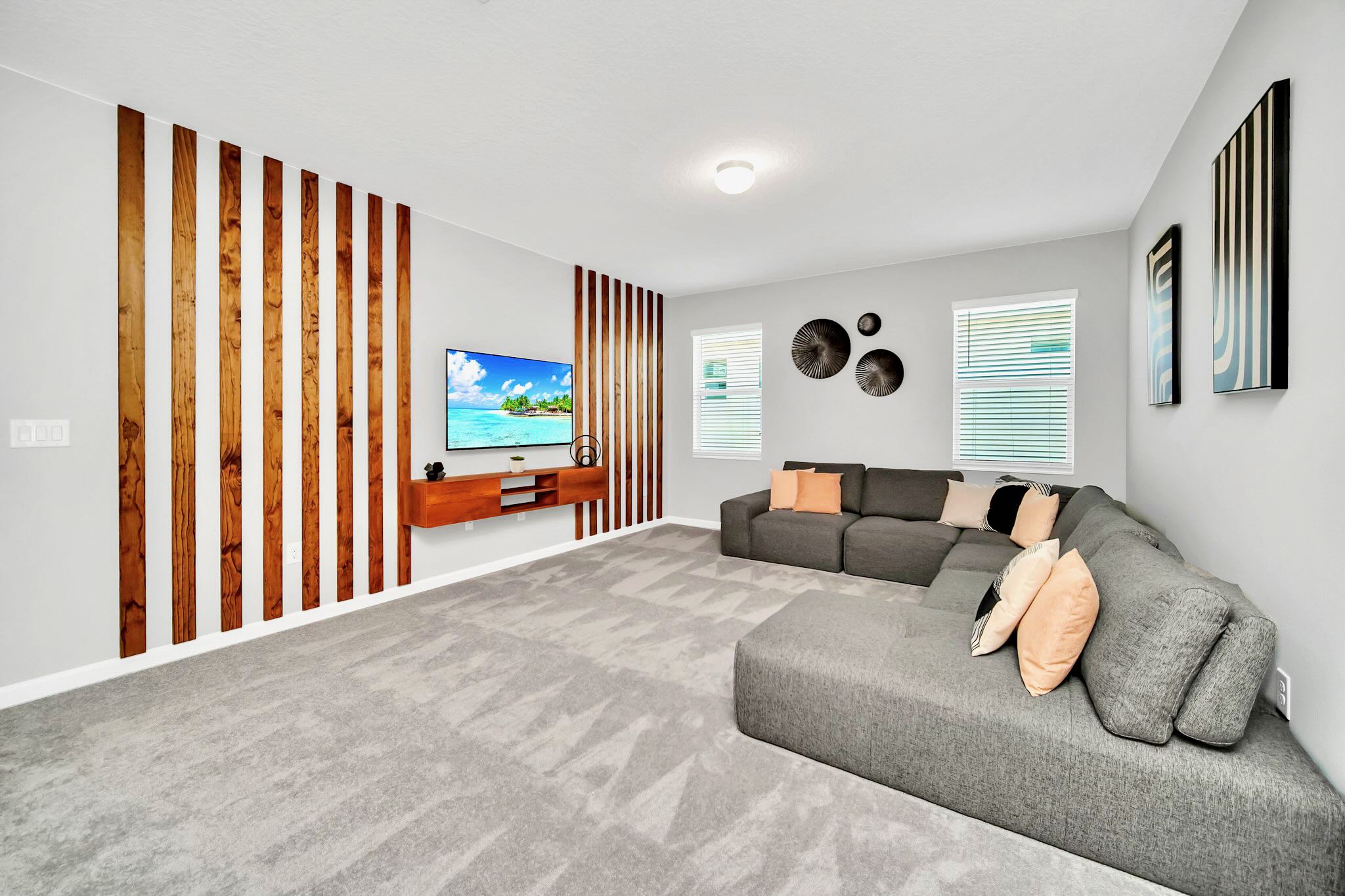 Upstairs Movie Room with Air Hockey Table