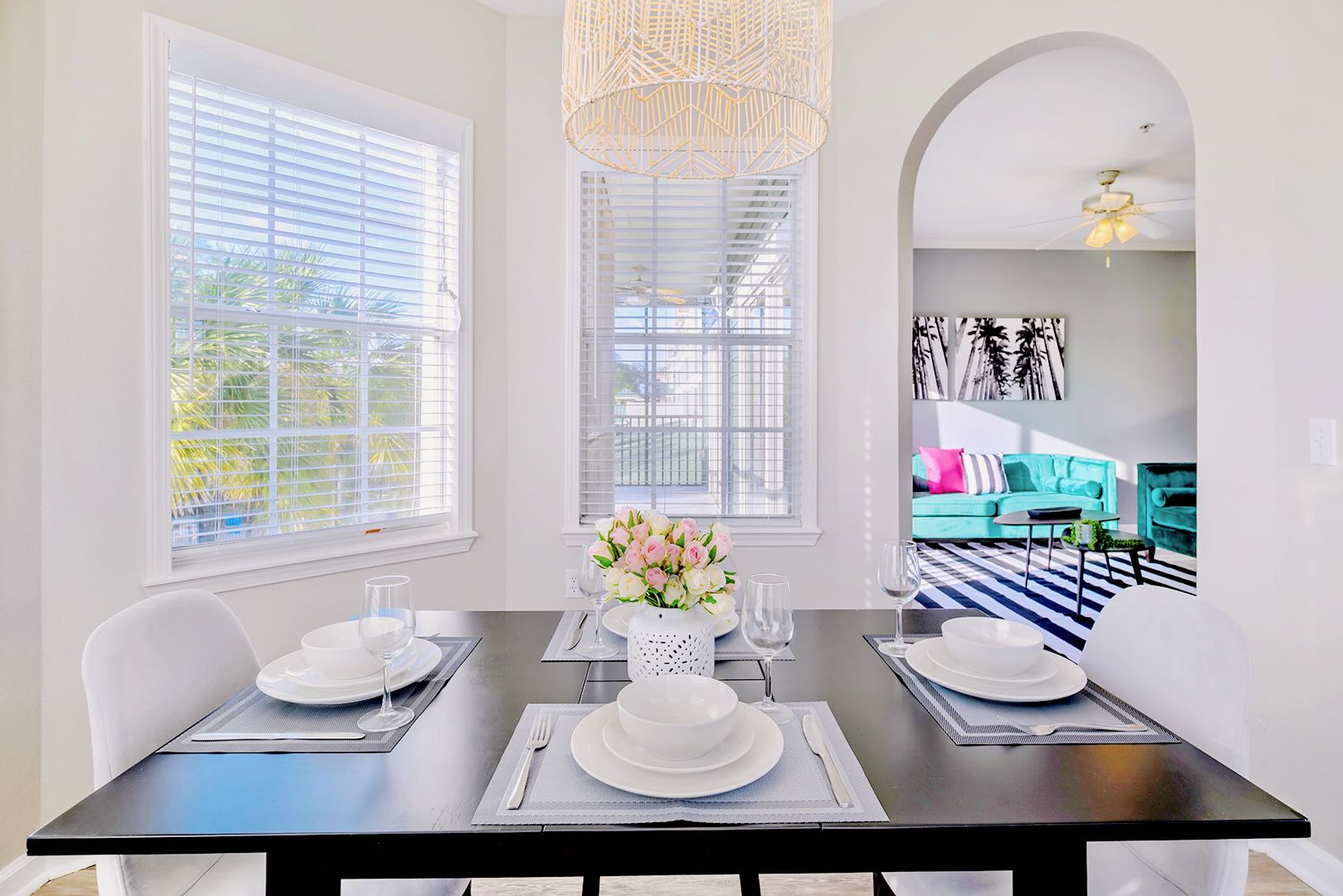 Elegant Dining Area Featuring Modern Decor And A Scenic View