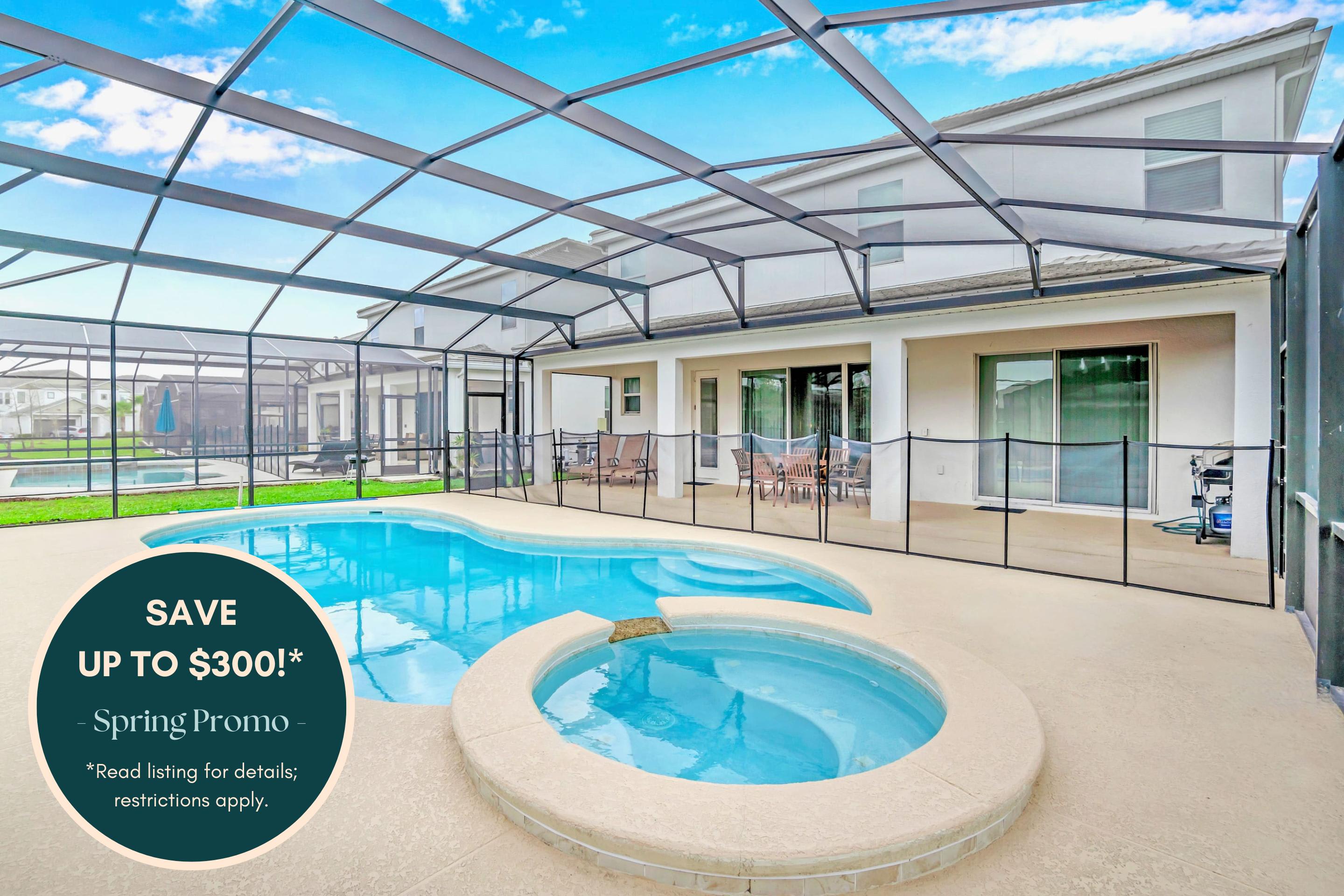 10BR Resort Home Pool Hot Tub BBQ Disney
