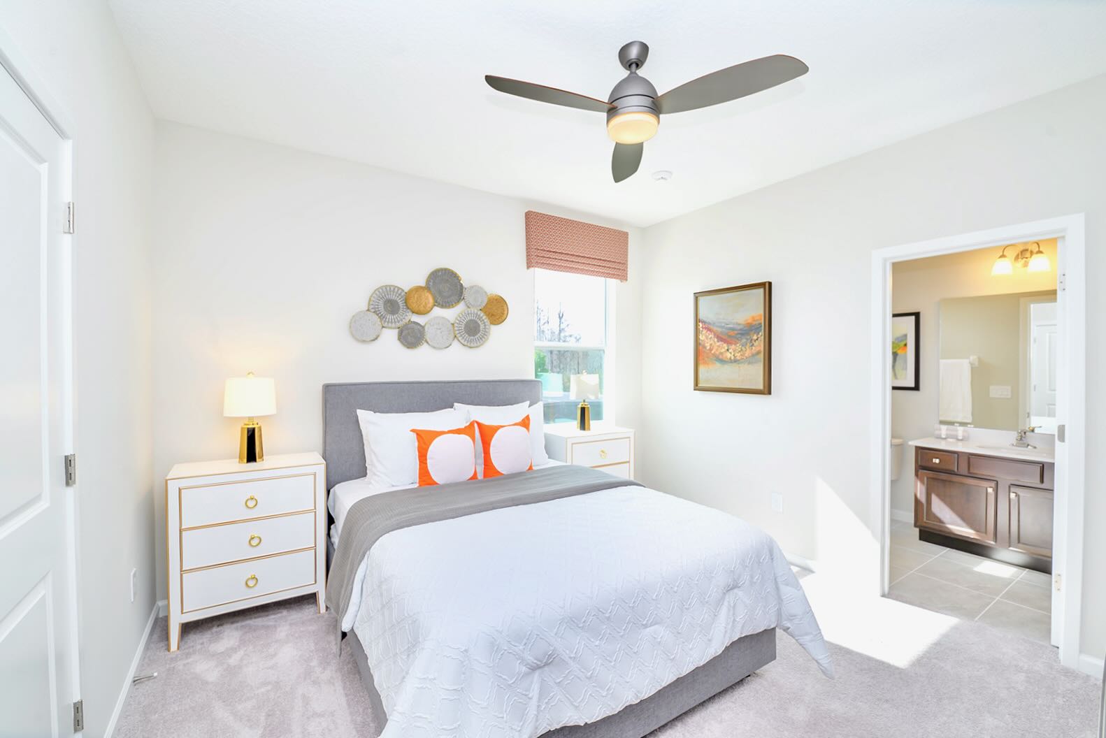 Sleek Bedroom With Neutral Colors And Stylish Wall Art