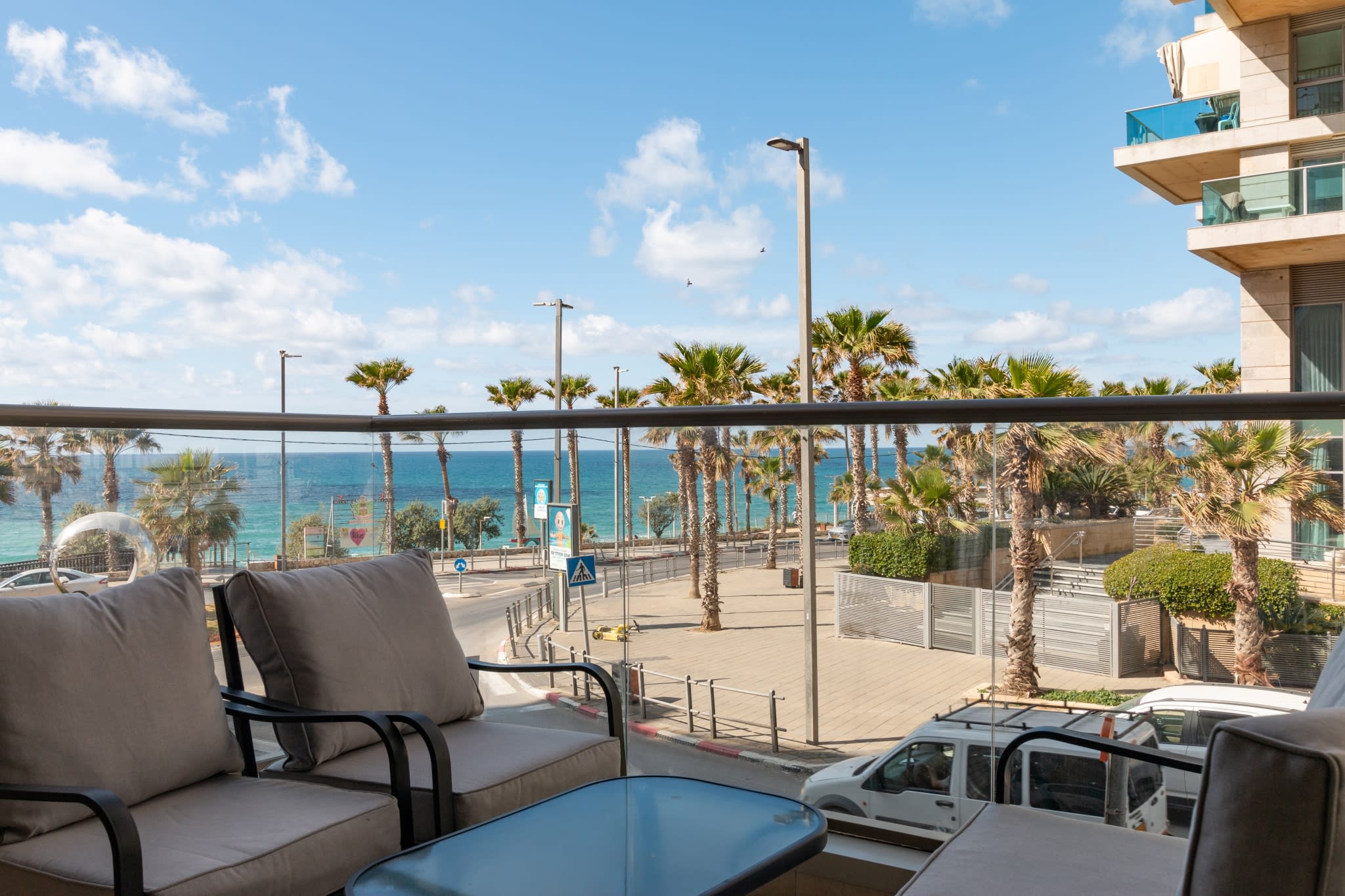 Beachfront Apt W/ Sea View & Parking | Mamad — Bat Yam, Center District — vacation rental