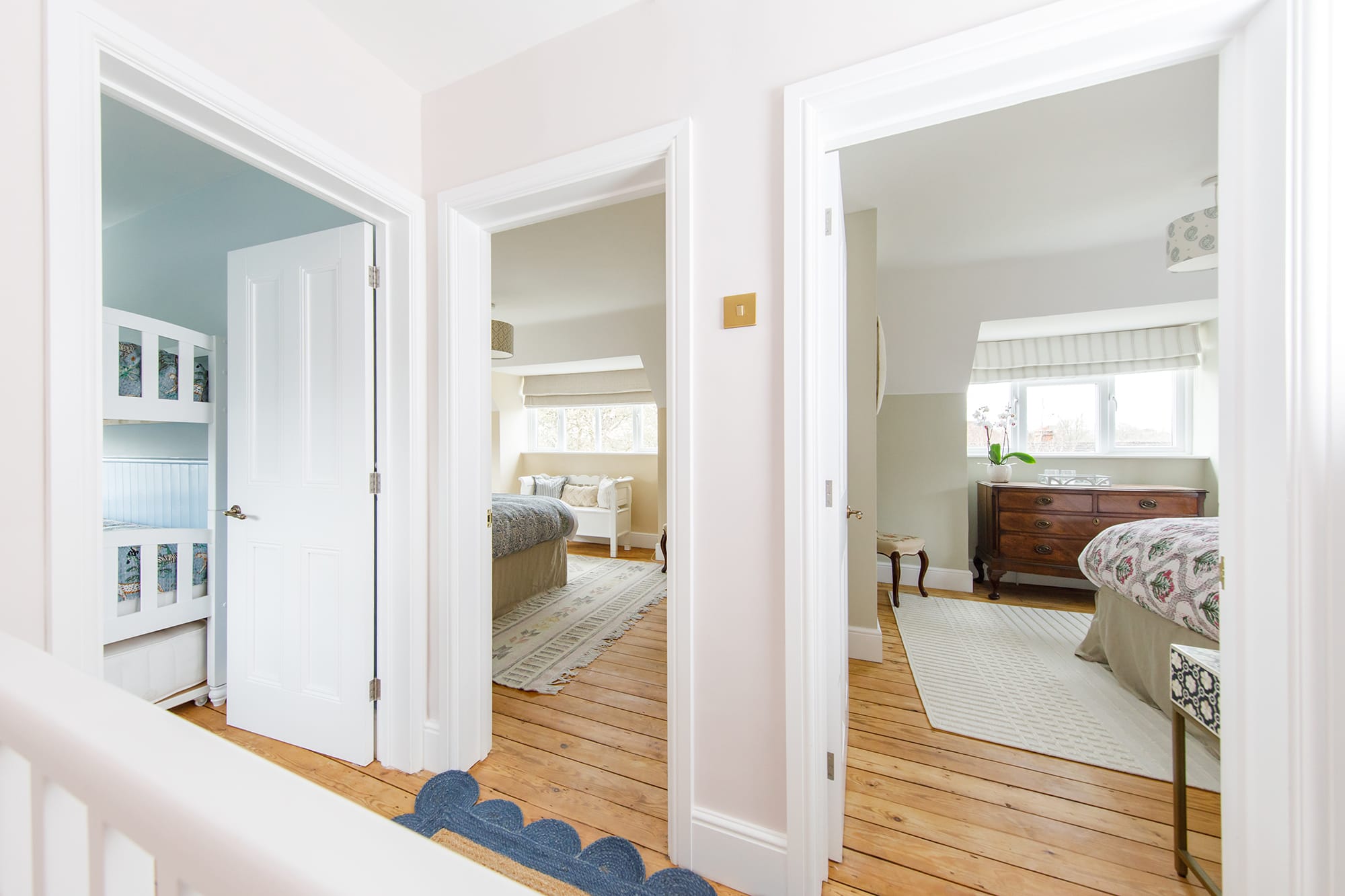 Head to the first floor to find three beautifully decorated bedrooms and family bathroom.