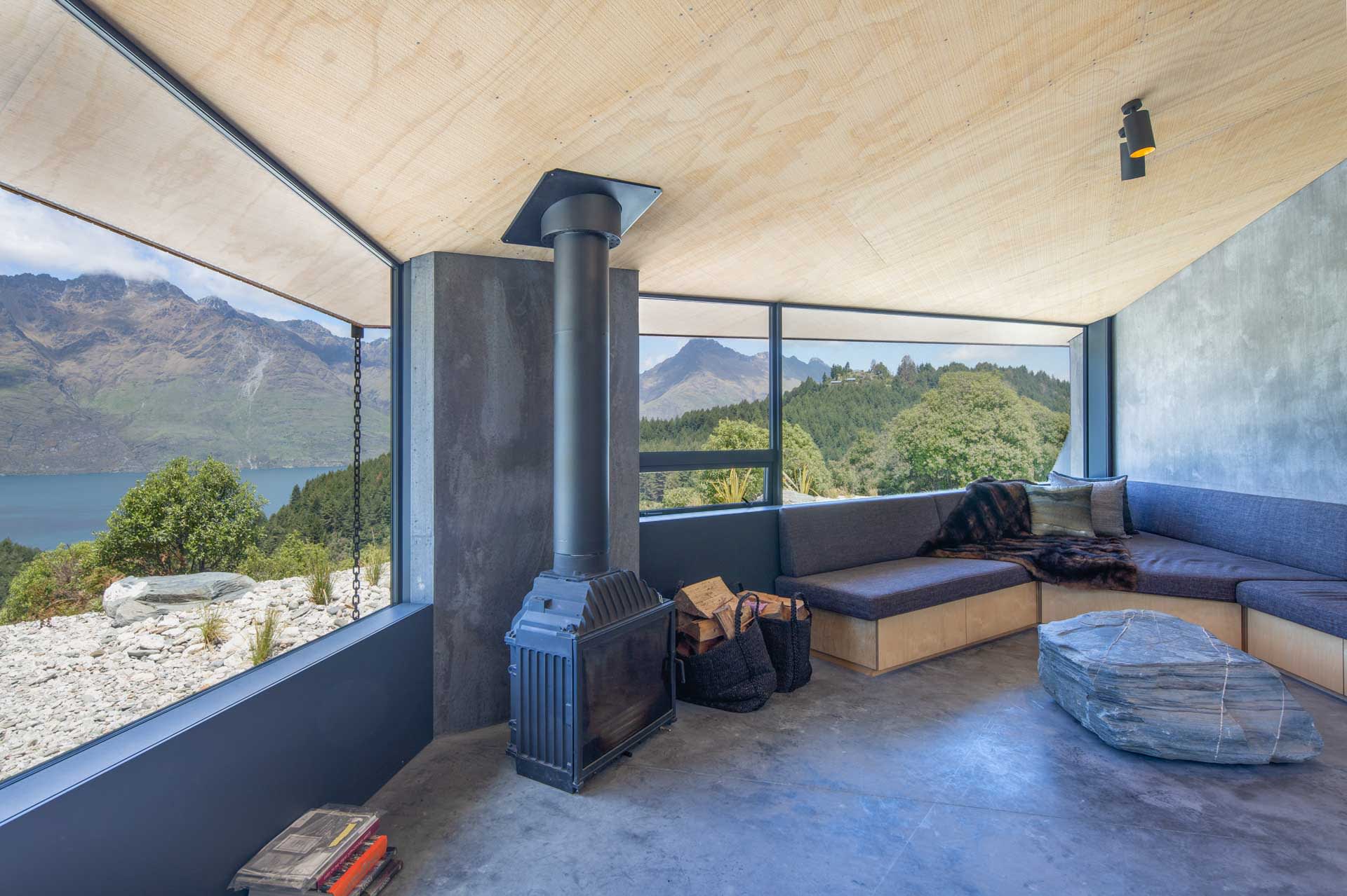 Fire place with stunning views