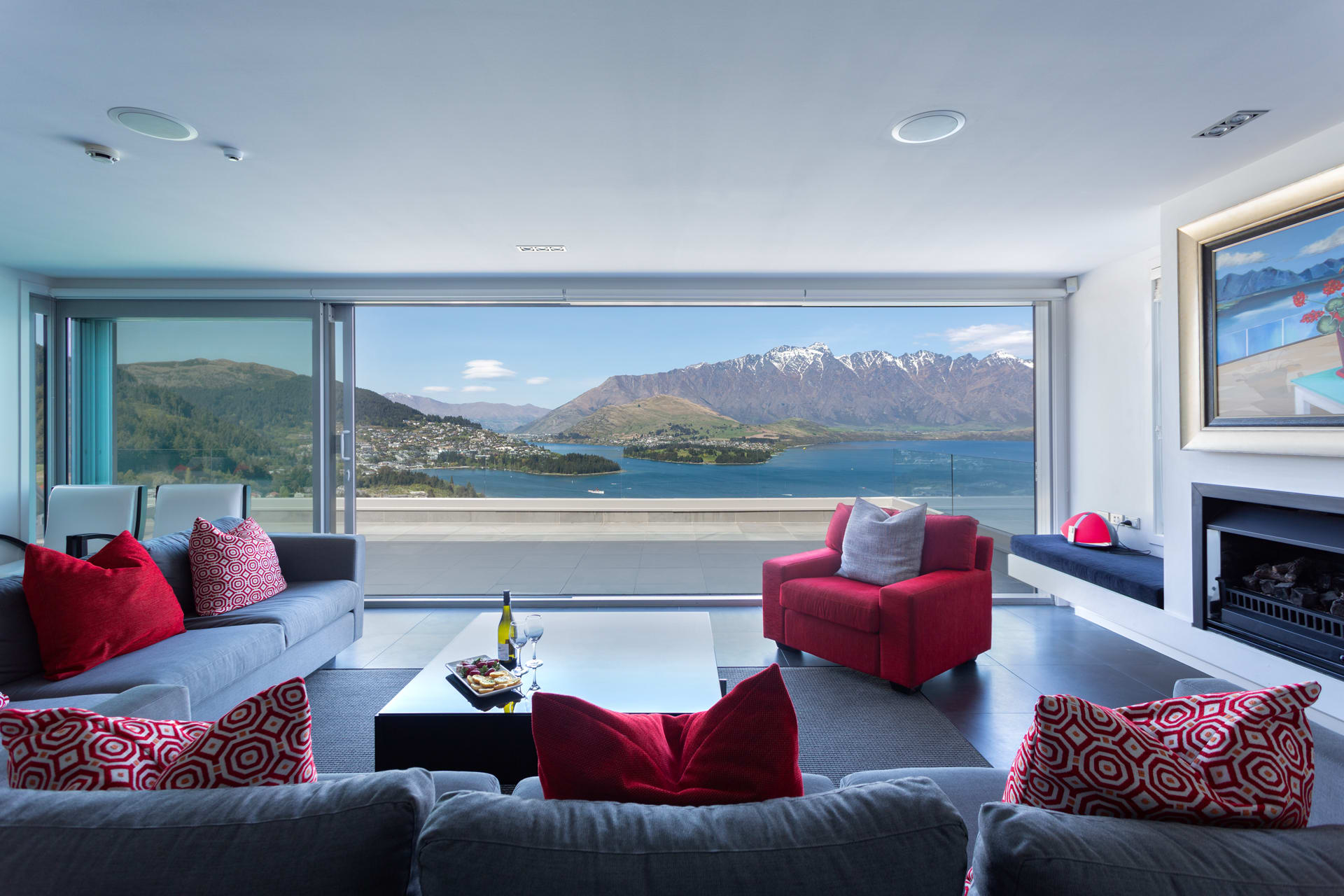 Incredible mountain views from the lounge area