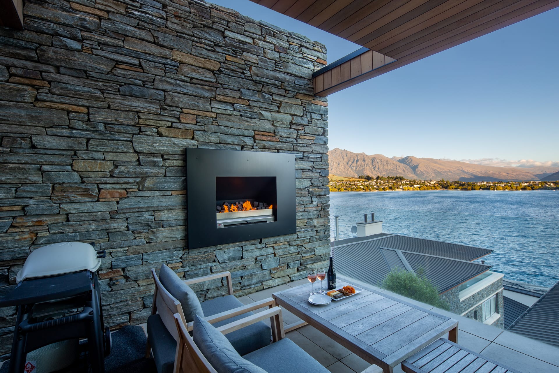 Cozy outdoor fire to enjoy the evenings and views