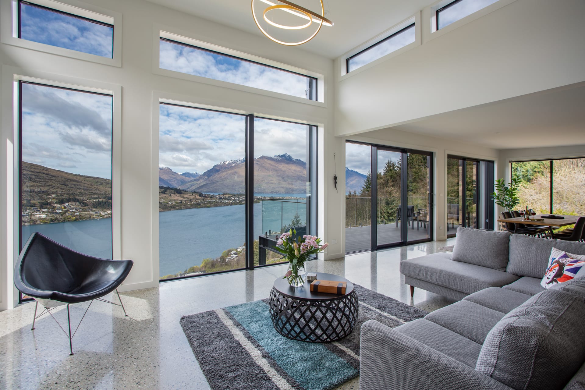 A gorgeous living room with views to die for