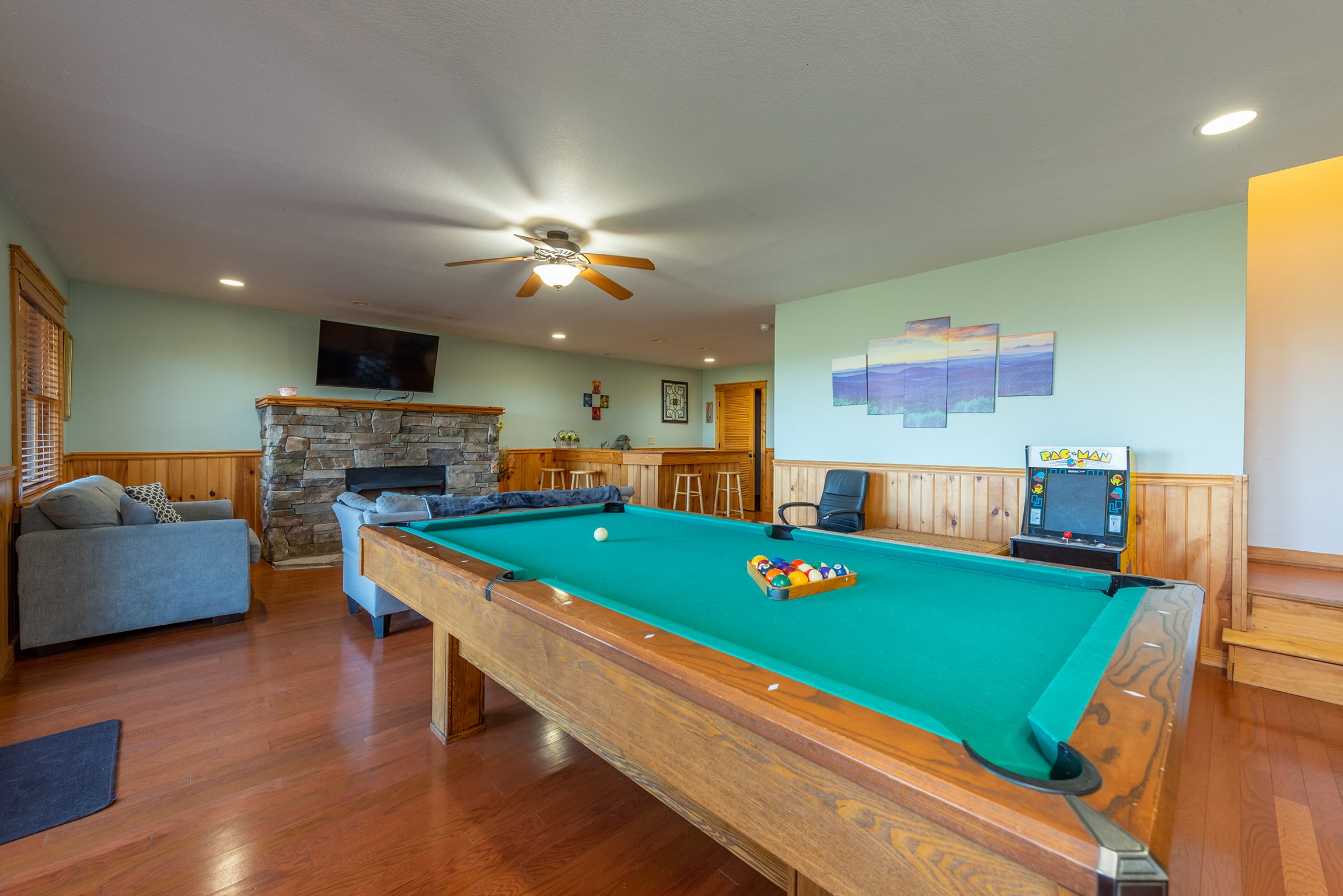Play a game of pool in the game room!