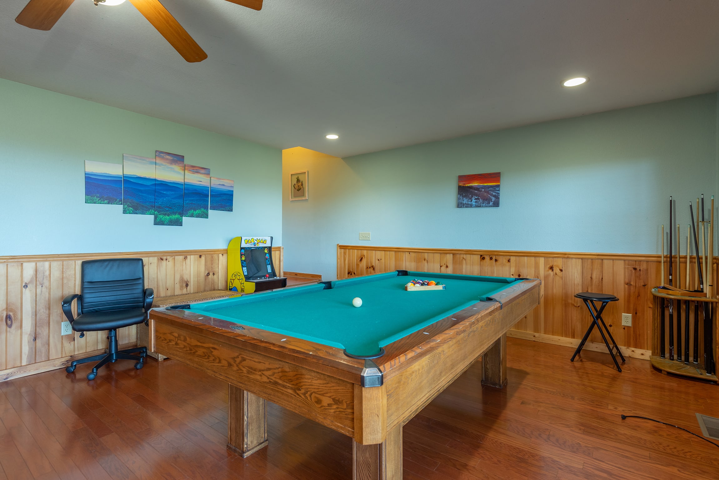 Play a game of pool in the game room!