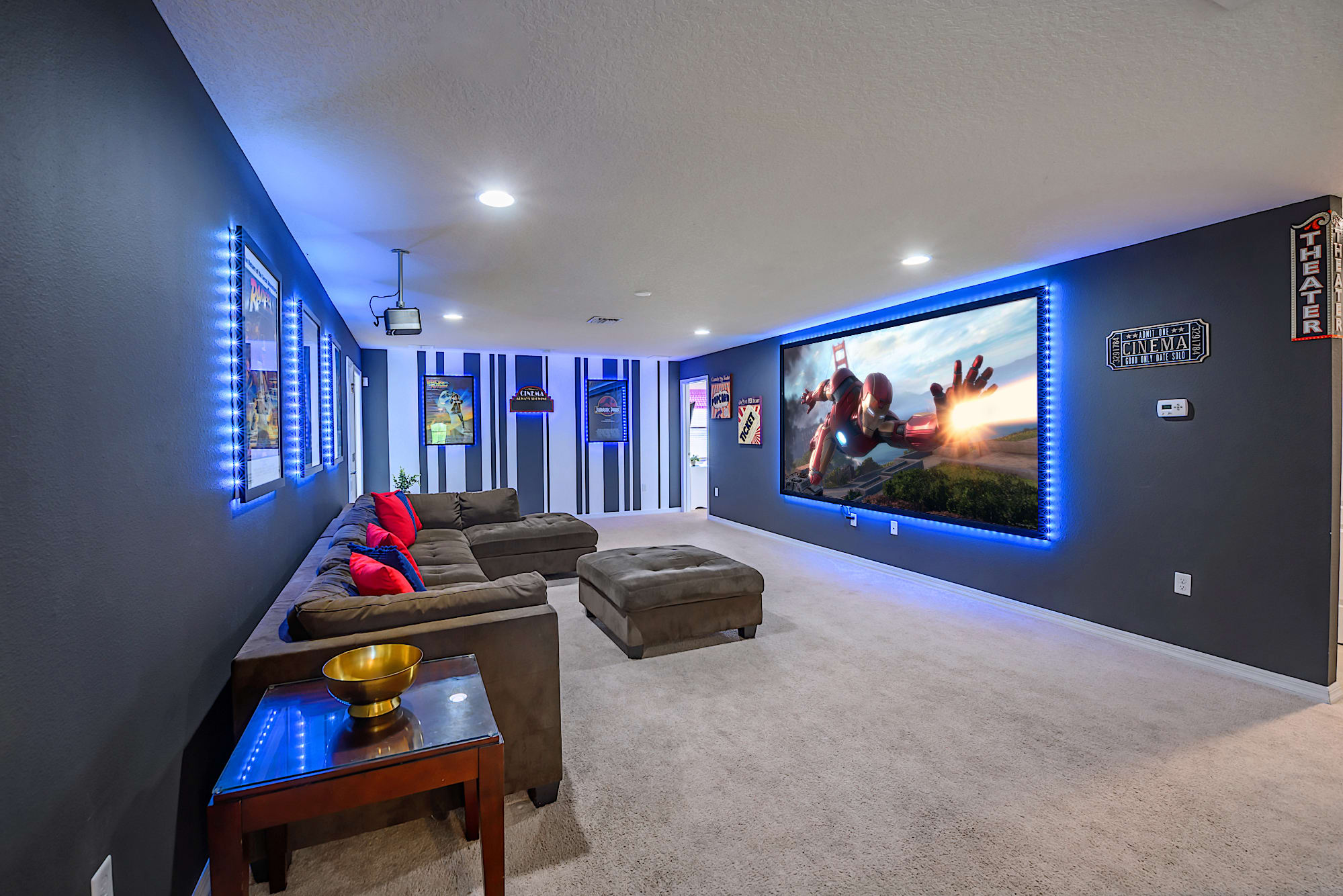 8BR Family Resort Home Games Room Cool Theater Photo