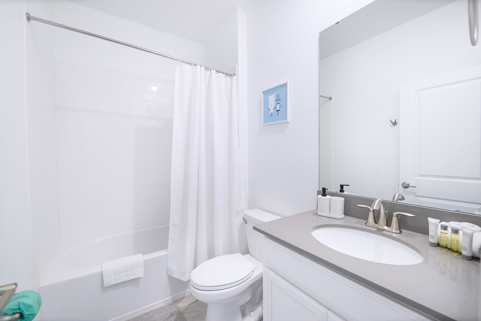 Modern Bathroom With A Tub/Shower Combo And Fresh Design