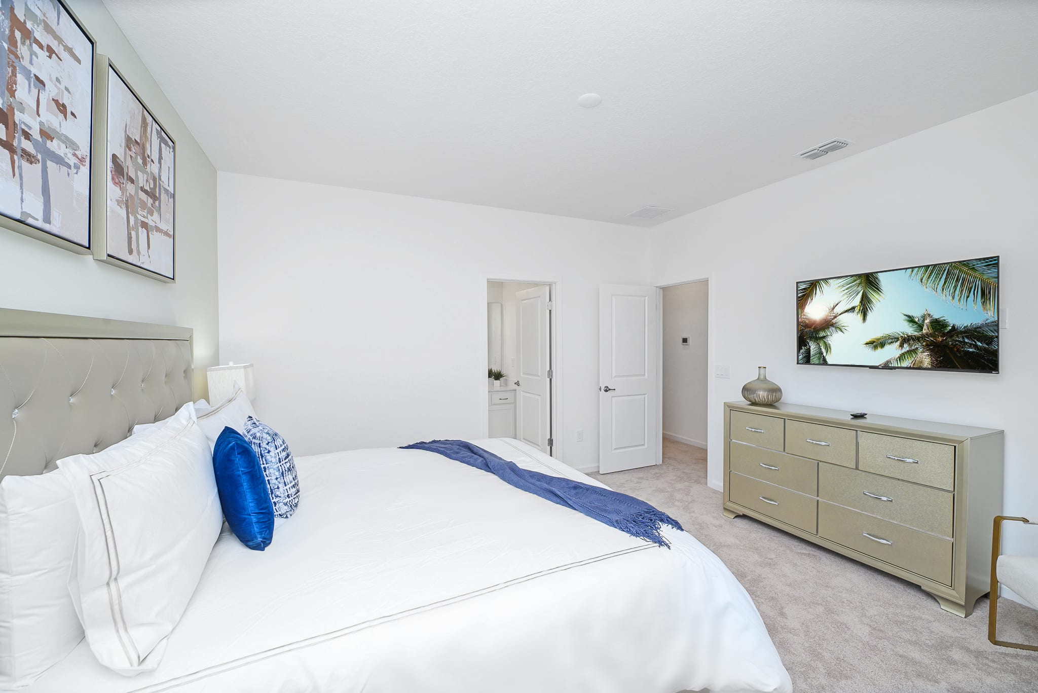 Inviting Room Featuring A King Bed And A Smart TV For Comfort And Leisure